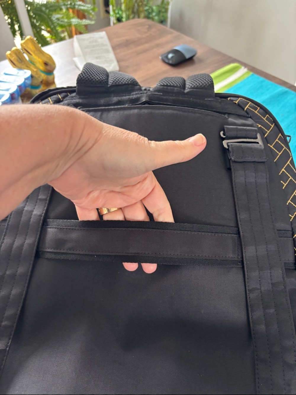 Lug Sprout travel bag/backpack. Black with yellow stitching. Like new. - Picture 7 of 12